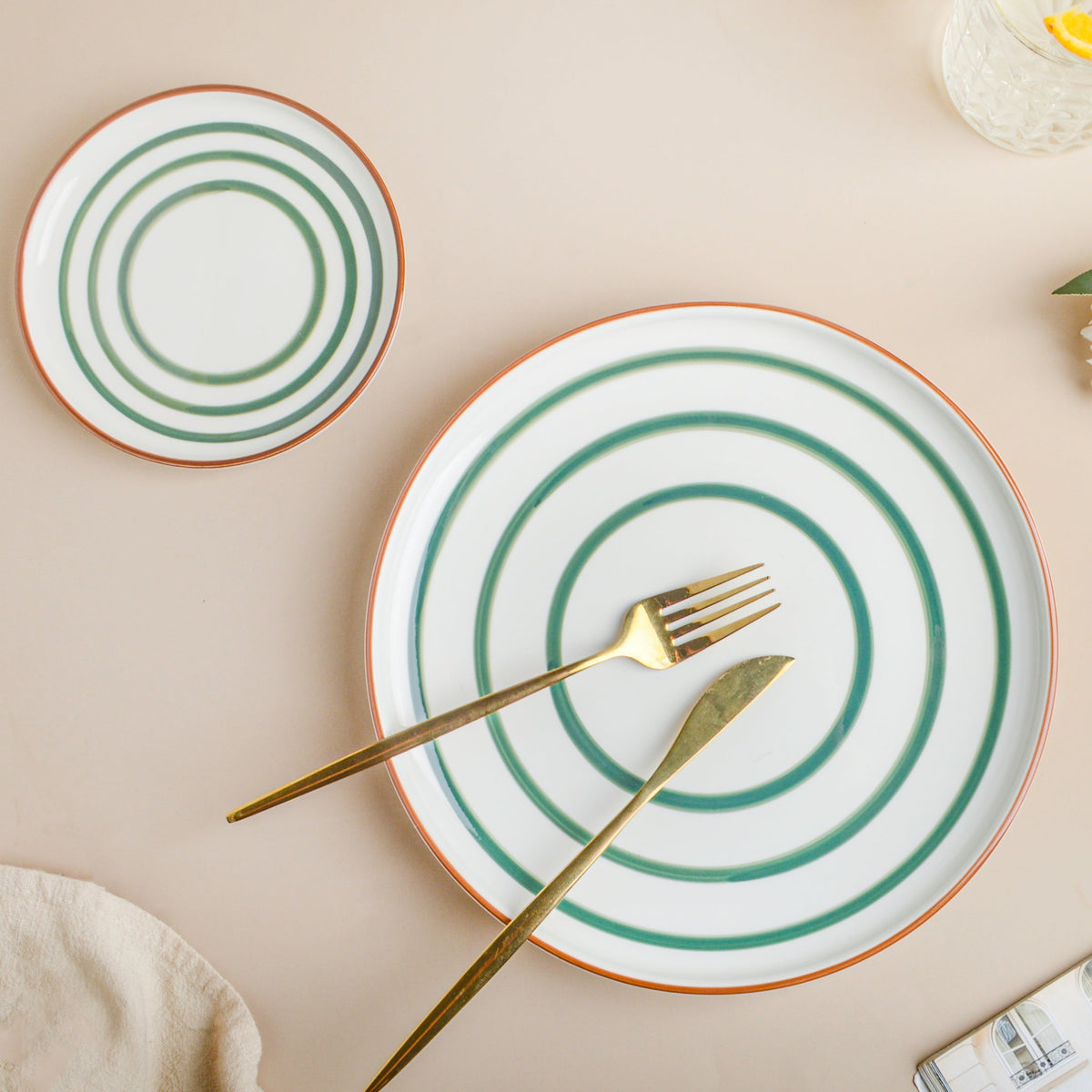 Spiral Snack Plate Green 6 Inch Nestasia