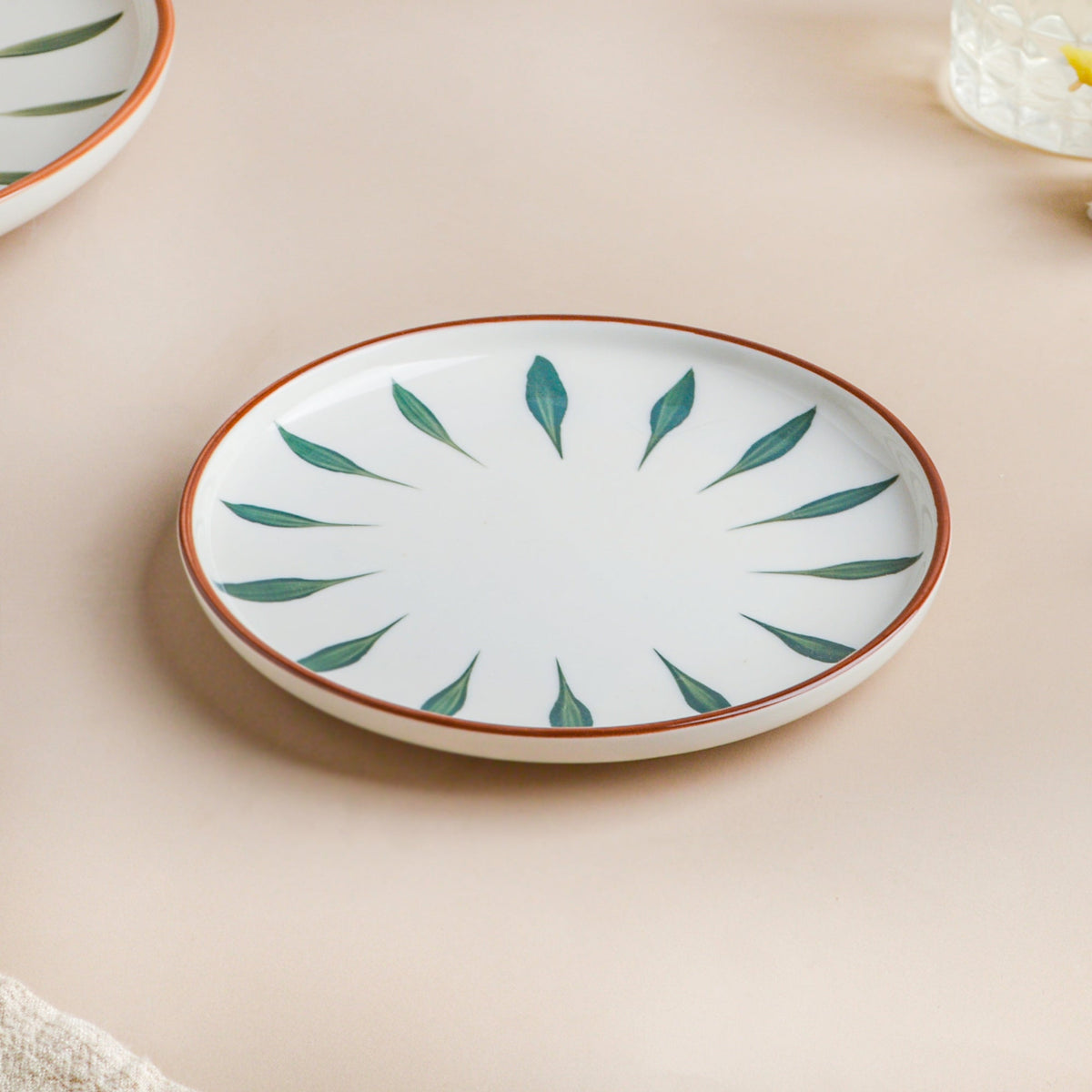 Teardrop Snack Plate Green 6 Inch Nestasia
