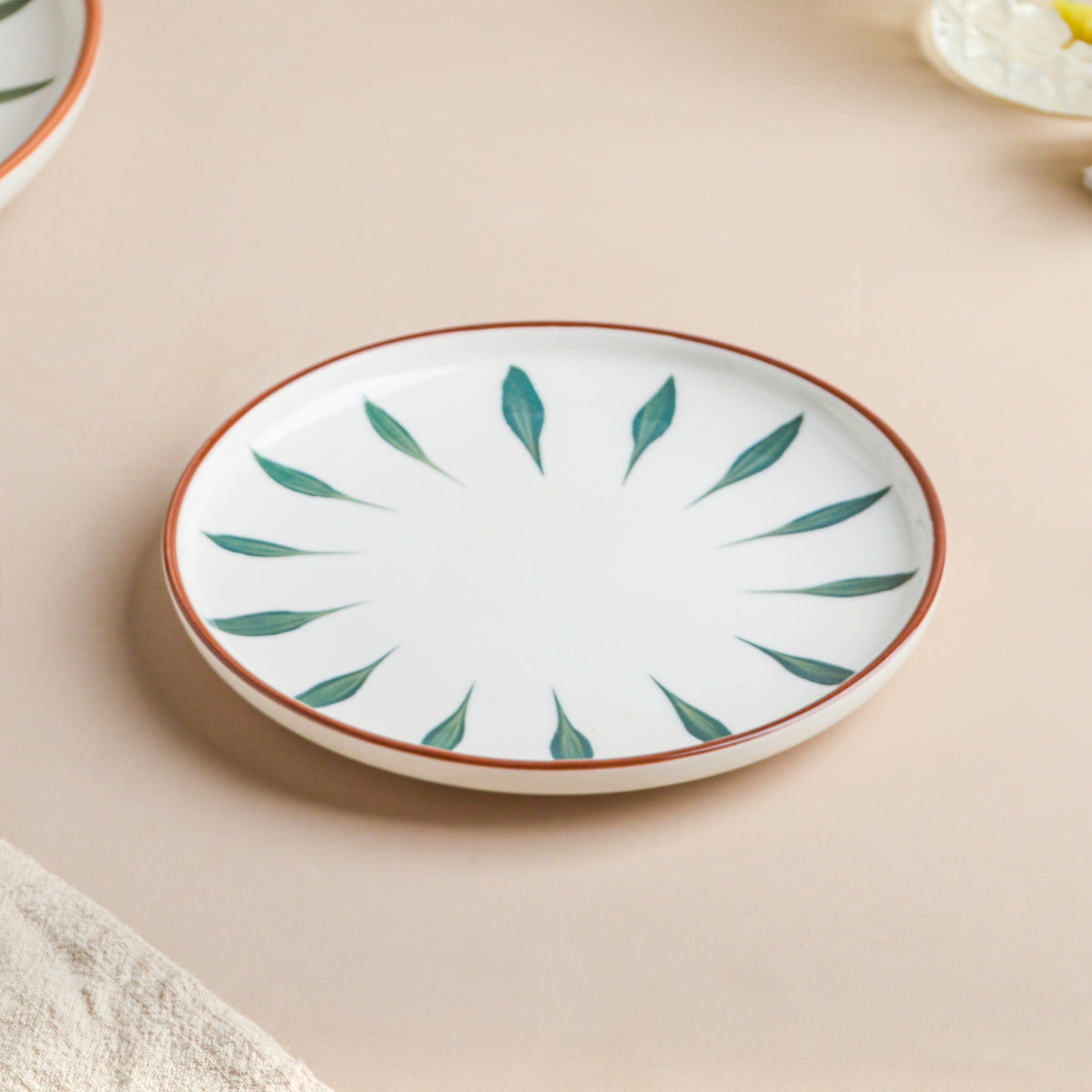 Teardrop Snack Plate Green 6 Inch Nestasia