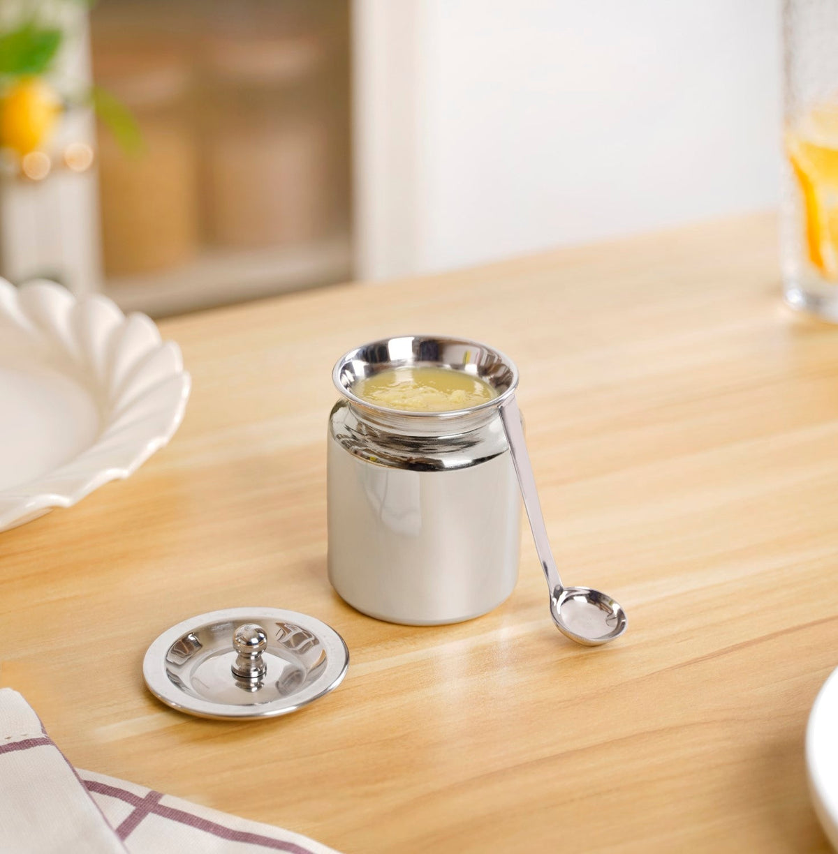 Small Ghee Pot With Spoon 200ml Nestasia