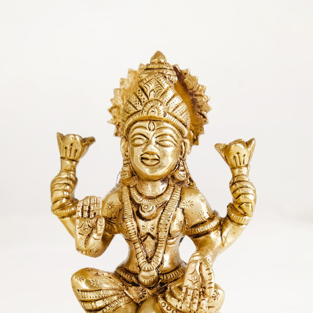 Ganesh Laxmi Pure Brass Statue Set Of 2 11cm Nestasia