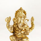 Ganesh Laxmi Pure Brass Statue Set Of 2 11cm Nestasia