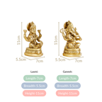 Ganesh Laxmi Pure Brass Statue Set Of 2 11cm Nestasia