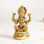 Ganesh Laxmi Pure Brass Statue Set Of 2 11cm Nestasia