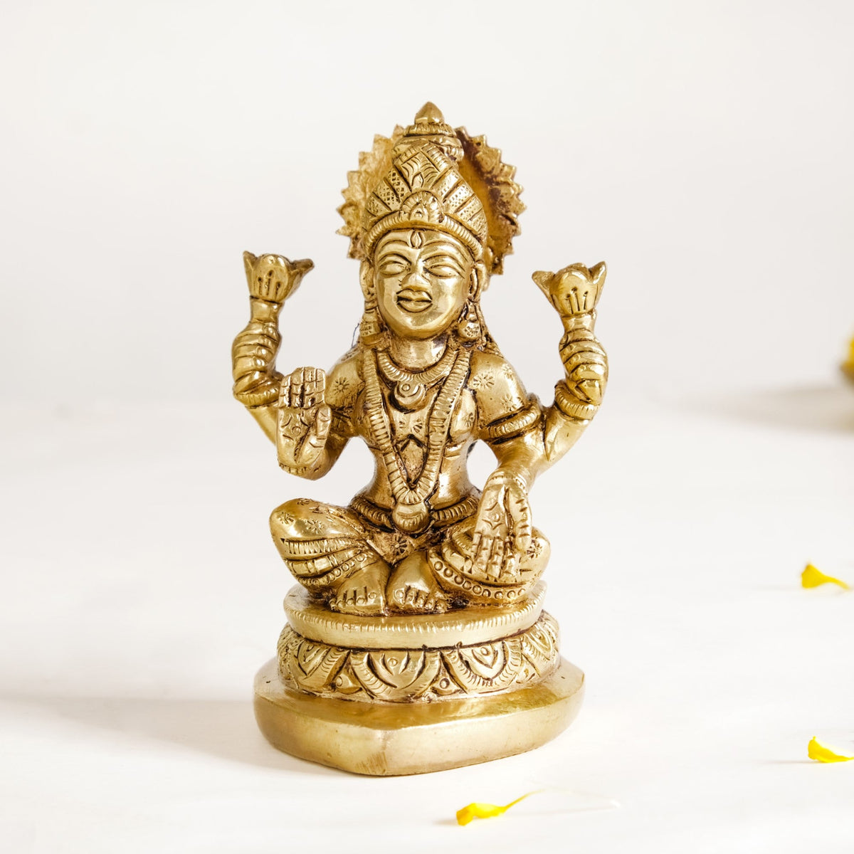 Ganesh Laxmi Pure Brass Statue Set Of 2 11cm Nestasia