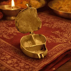 Brass Ganesha Sindoor/Chopda box (1.5 Inch) Vedansh Craft