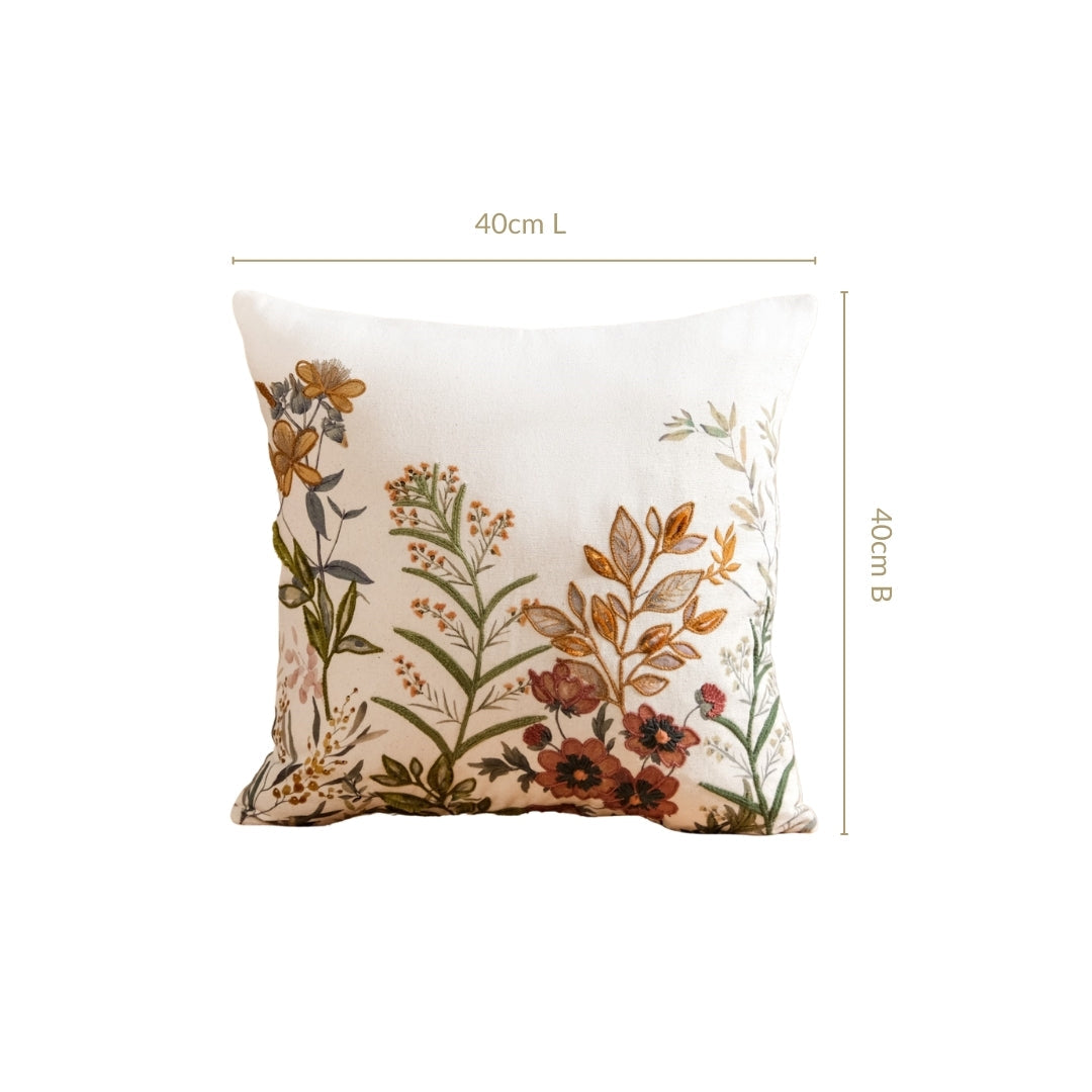 Garden Bloom Embroidered Cushion Cover 40x40cm Nestasia