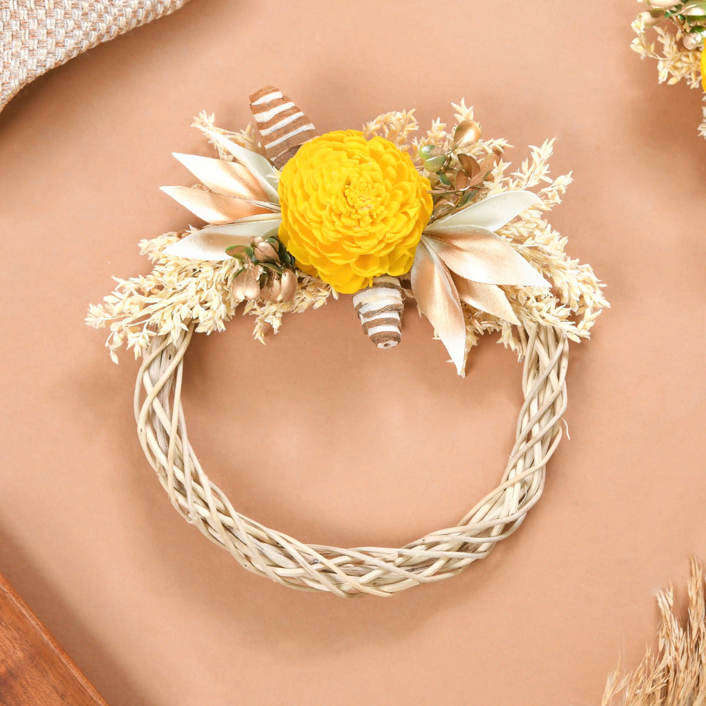 Mini Floral Garland Wreath For Wall Decor Set Of 4 Nestasia