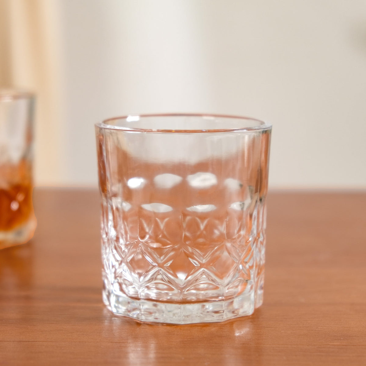Geometric Embossed Whiskey Glass Set Of 6 230ml Nestasia