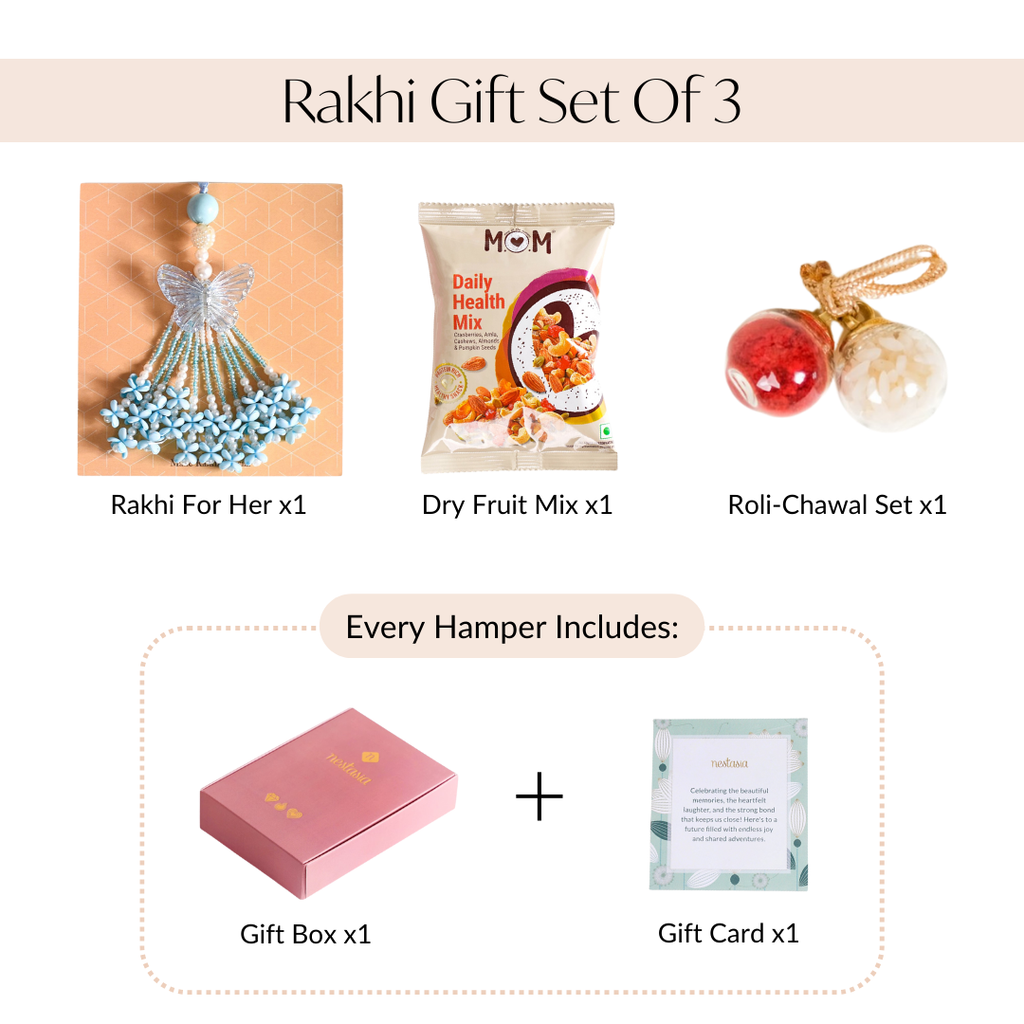 Butterfly Lumba For Sister Set Of 3 With Gift Box And Card Nestasia