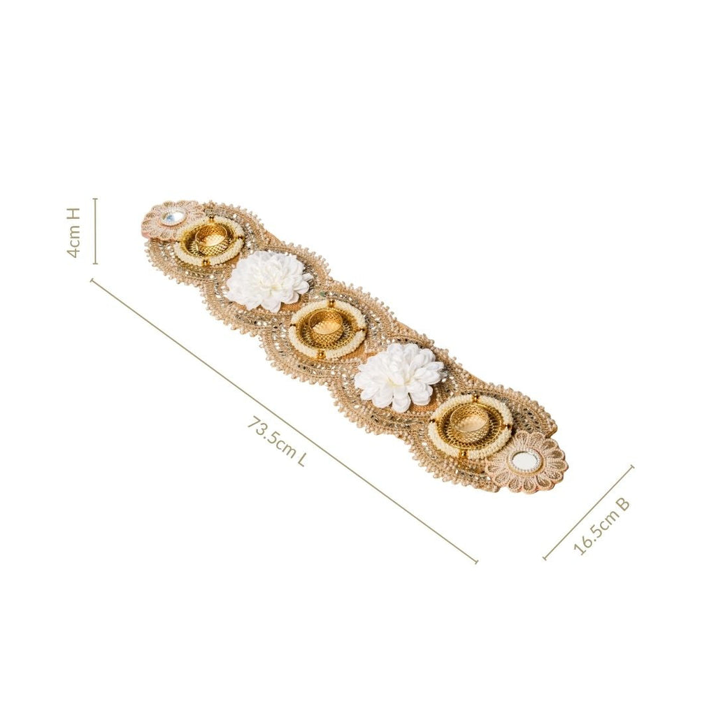 Gilded Garden Table Tealight Runner Nestasia