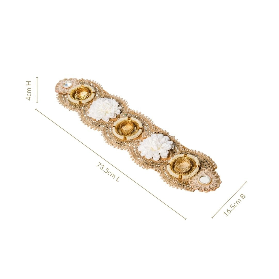 Gilded Garden Table Tealight Runner Nestasia