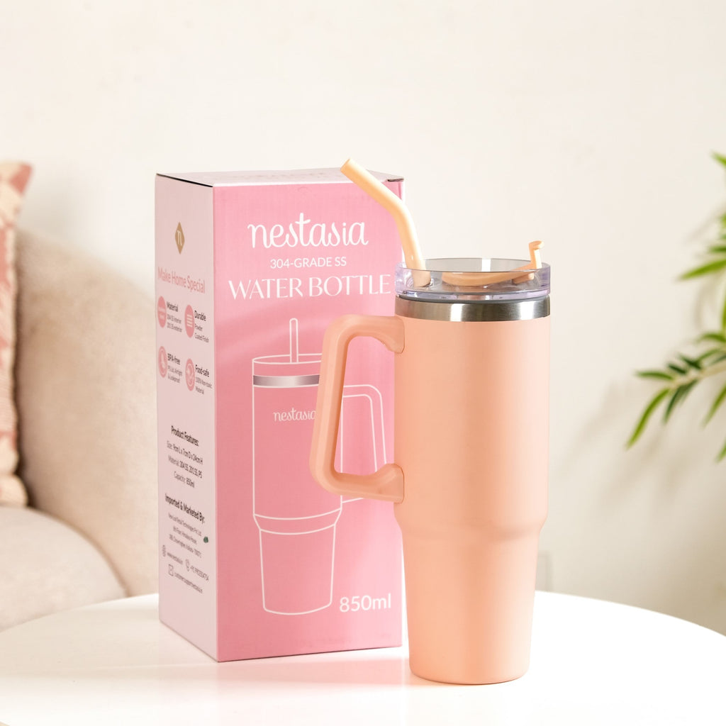 Glacio Spillproof Stainless Steel Water Bottle Soft Apricot 850ml Nestasia