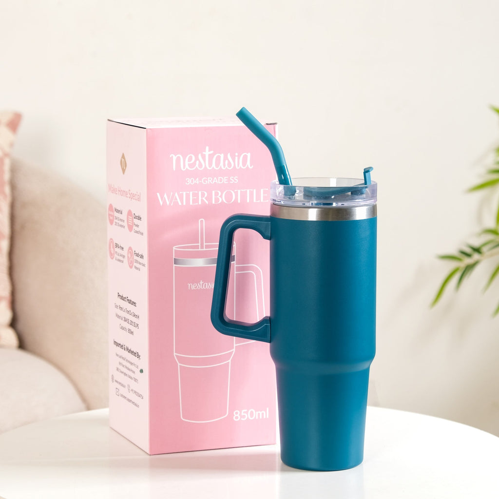 Glacio Double Wall Hot And Cold Sipper Bottle For Travel Teal Tide 850ml Nestasia