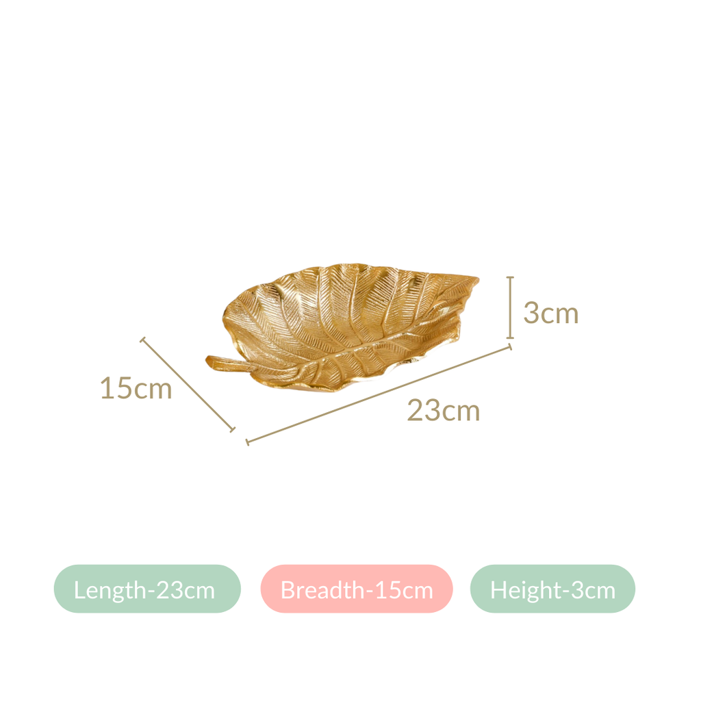 Colocasia Leaf Trinket Tray Gold Set Of 2 Nestasia