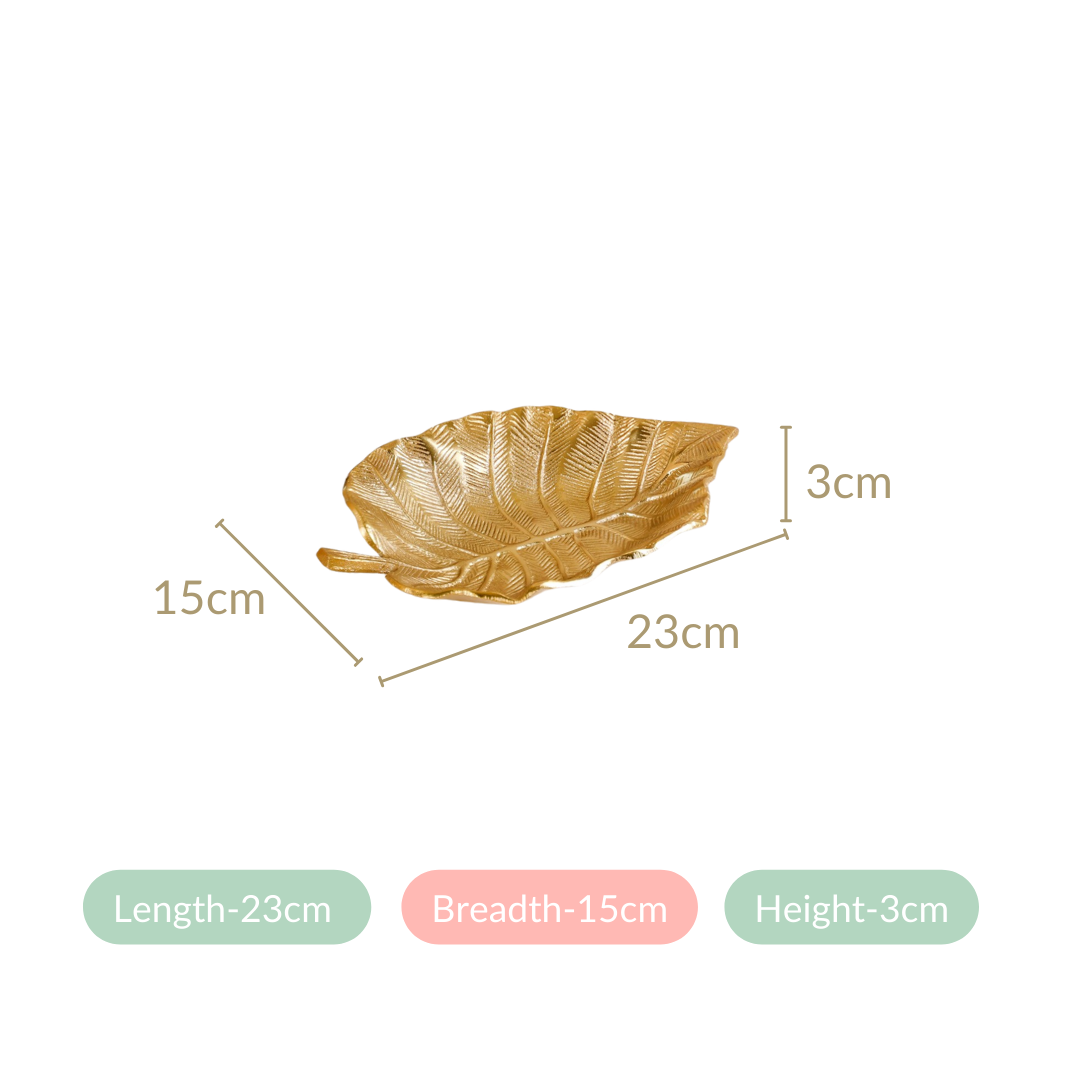 Colocasia Leaf Trinket Tray Gold Set Of 2 Nestasia