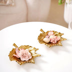 Maple Leaf Decorative Metal Tray Set Of 2 Nestasia