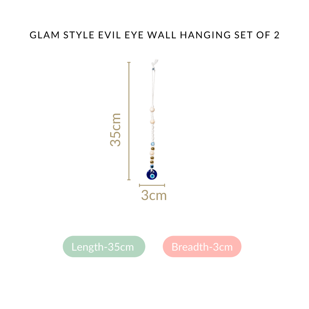 Glam Style Evil Eye Wall Hanging Trinket Set Of 2 Nestasia