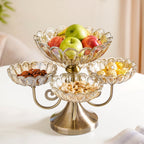 Multilayer Decorative Rotating Glass Bowls Set of 5 With Stand Nestasia