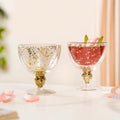 Set Of 2 Gold Confetti Filled Double Walled Wine Glass Goblet 250ml Nestasia