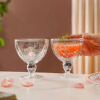 Shimmering Double Wall Stemmed Glass Goblet Set Of 2 250ml Nestasia