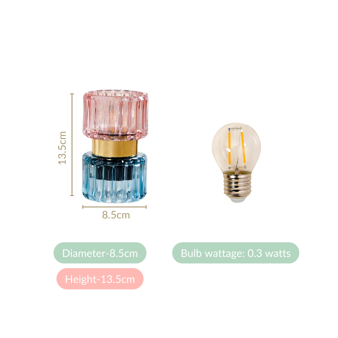 Two Toned Hourglass Bedside Lamp With E27 LED Bulb Nestasia