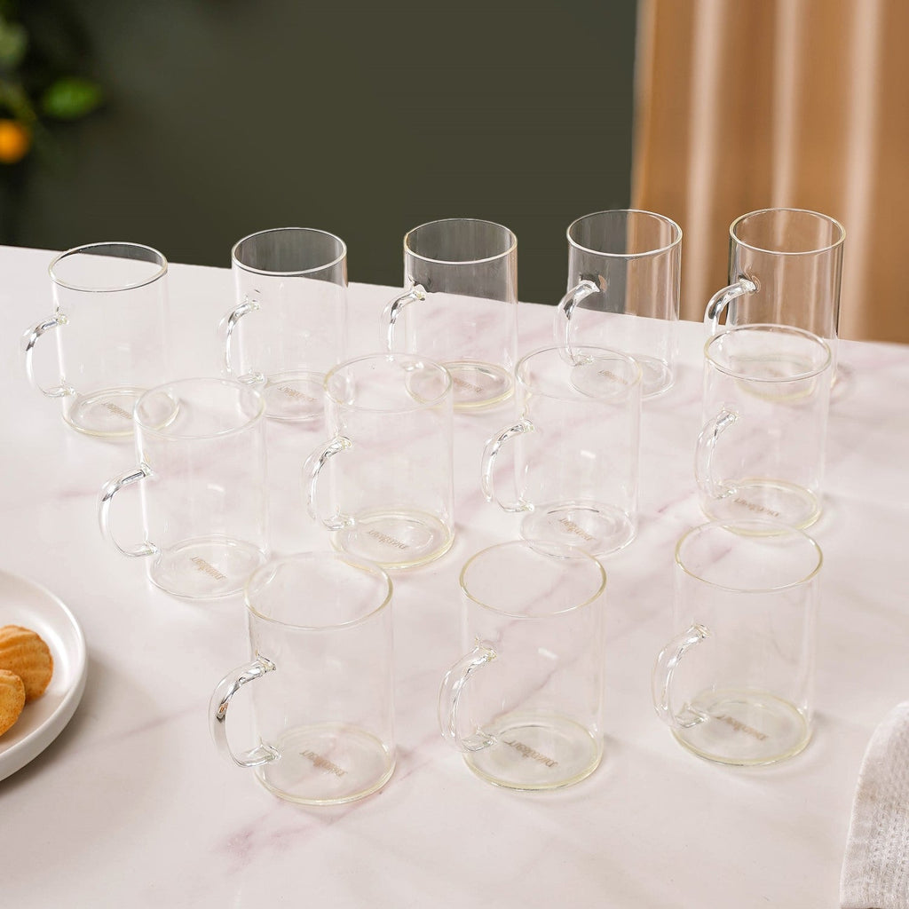 Borosilicate Glass Tea Cup Set Of 12 200ml Nestasia