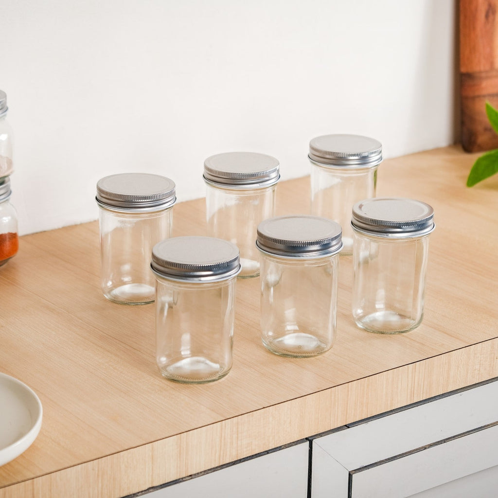 Spice Jars With Lid For Kitchen Set Of 6 250ml Nestasia