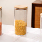 Set Of 4 Tall Fluted Borosilicate Airtight Glass Jar 1500ml Nestasia