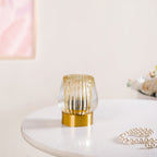 Yellow Tulip Glass Portable Lamp With Edison LED Bulb Nestasia