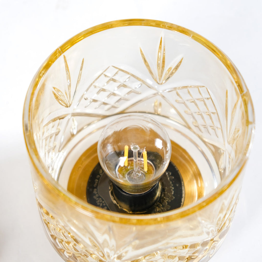 Diamond Cut Glass Decor Lamp Wireless Battery Operated Nestasia