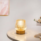 Yellow Tulip Glass Portable Lamp With Edison LED Bulb Nestasia