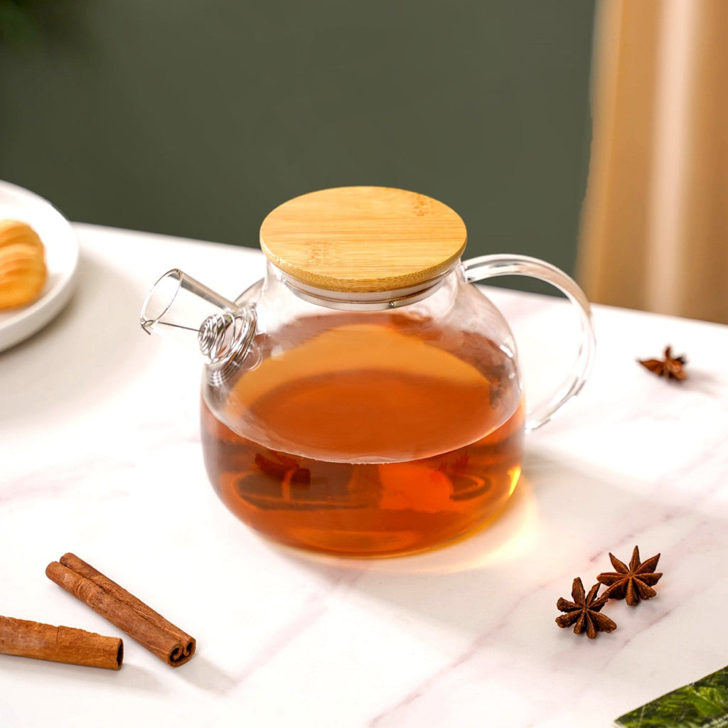 Borosilicate Glass Tea Pitcher With Lid 1100ml Nestasia