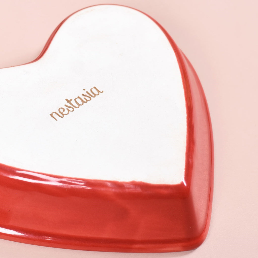 Red Heart Ceramic Plate For Starters Set Of 6 Nestasia