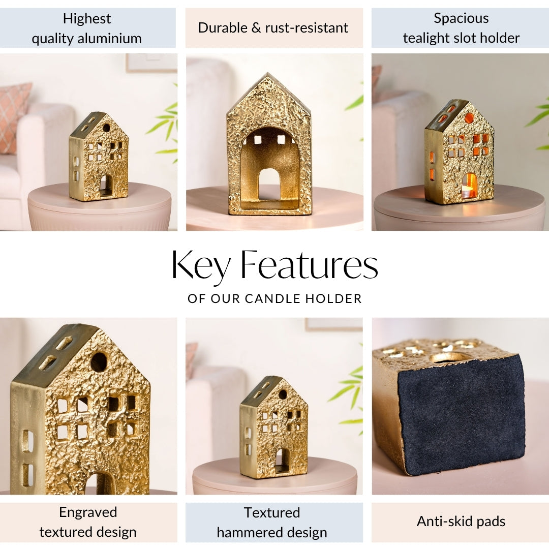 Glowhouse Gold Tealight Holder Nestasia