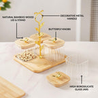 Gold Accent Jars With Stand Set Of 5 380ml Nestasia