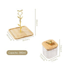 Gold Accent Jars With Stand Set Of 5 380ml Nestasia