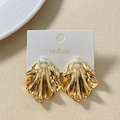 Fluid Dynamics Gold And Pearl Earrings Nestasia