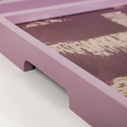 Modern Abstract Art Tray Set Of 2 Purple Matte Gold Nestasia