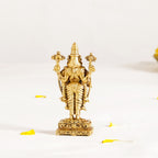 Tirupati Balaji Fine Carving Jewellery Finish Pure Brass Idol 7cm Nestasia