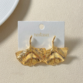 Gold Ginkgo Leaf Earrings Nestasia