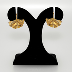 Gold Ginkgo Leaf Earrings Nestasia