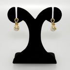 Gold Knot Lustrous Pearl Drop Earrings Nestasia