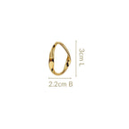 Gold Ribbon Oval Hoop Earrings Nestasia