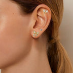Gold Ribbon Radiance Studs Set Of 3 Nestasia