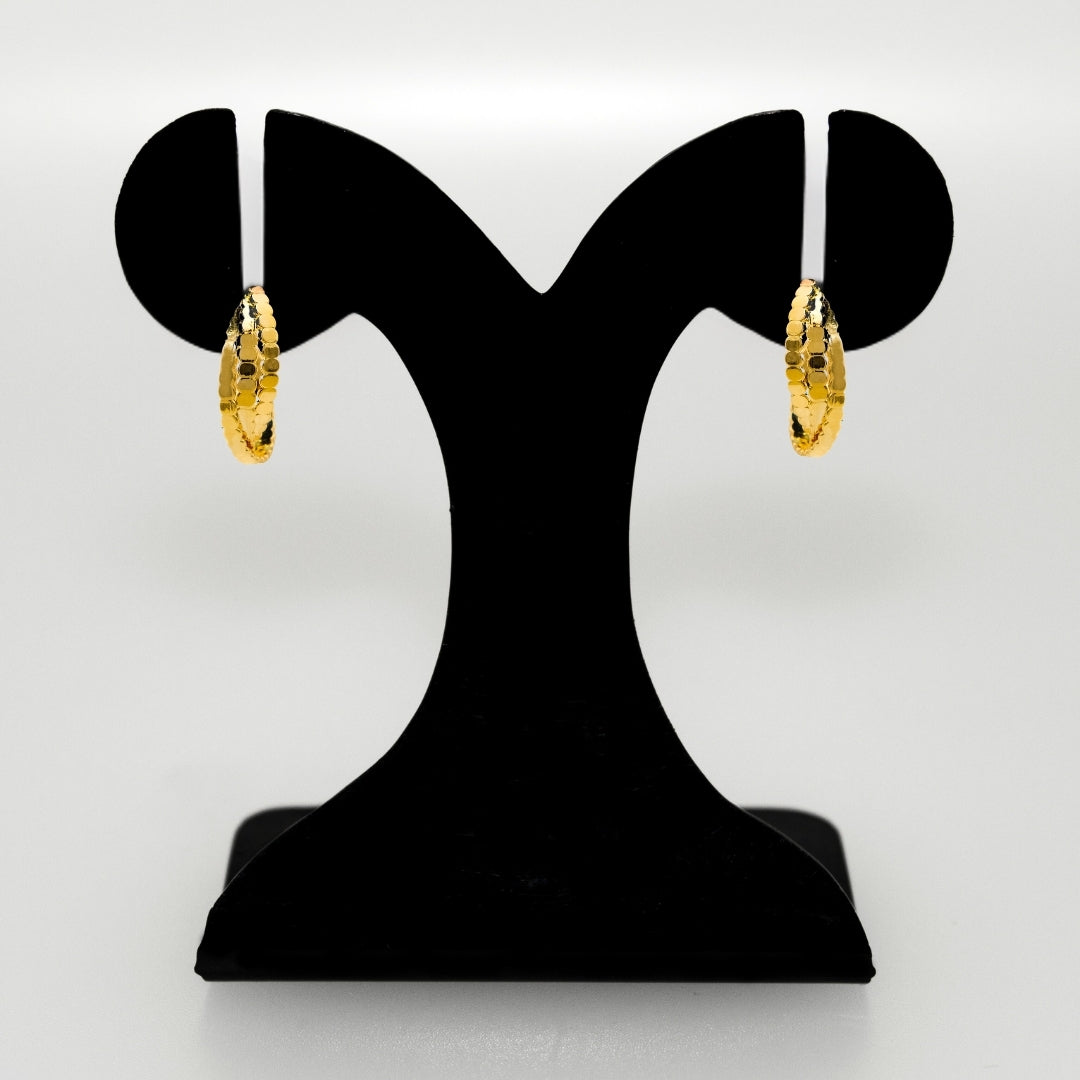 Interwoven Gold Ridge Hoops Nestasia