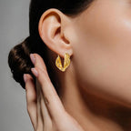 Interwoven Gold Ridge Hoops Nestasia