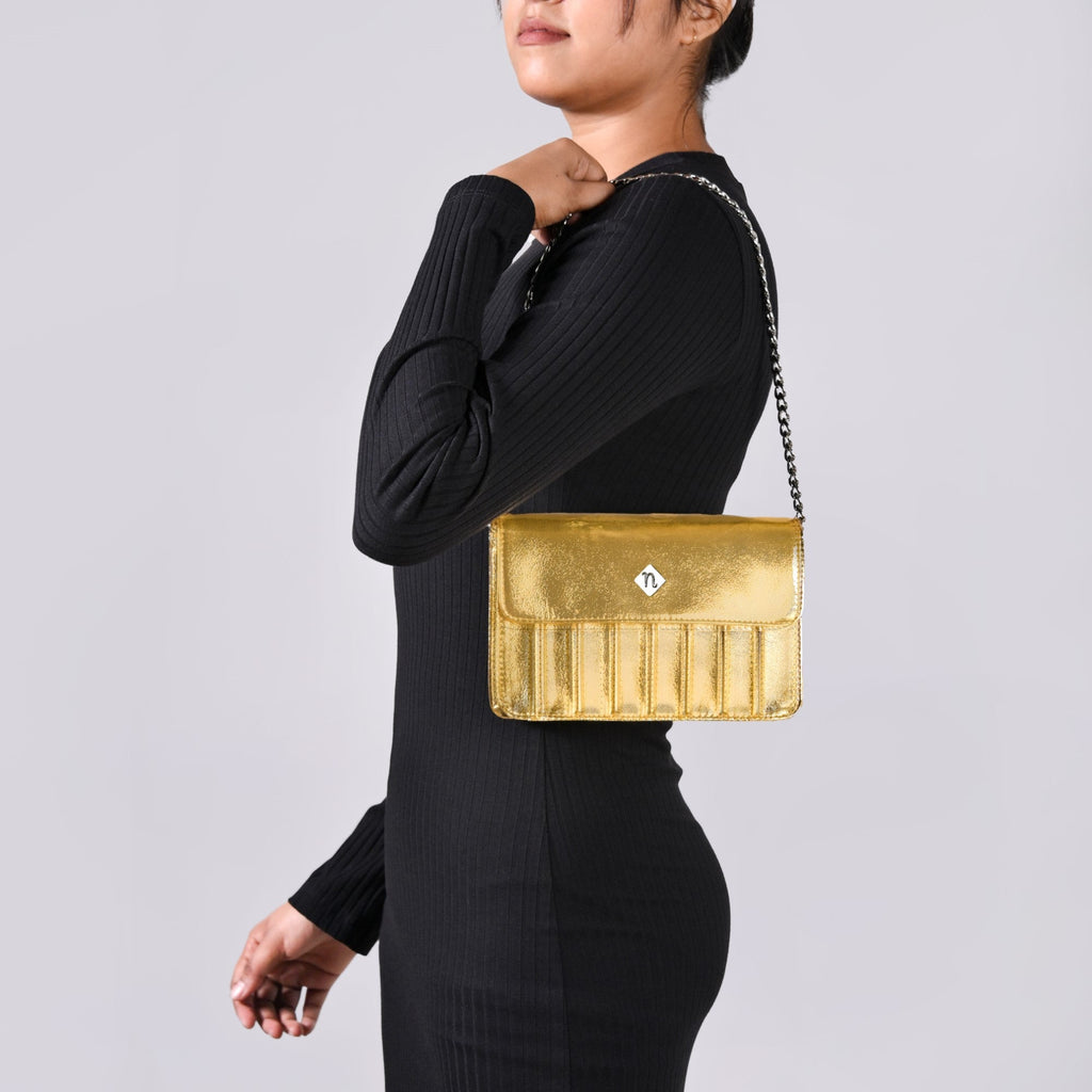 Gold Sheen Shoulder Bag Nestasia