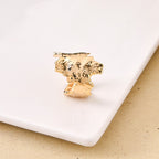 Gold Terrain Textured Statement Ring Nestasia