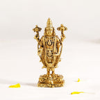 Tirupati Balaji Fine Carving Jewellery Finish Pure Brass Idol 7cm Nestasia